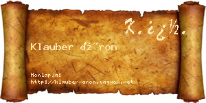 Klauber Áron névjegykártya