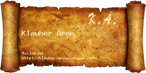 Klauber Áron névjegykártya